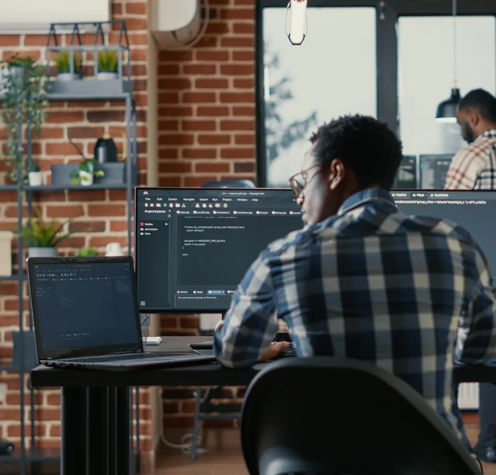 Website developer creating marketing website